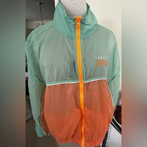 Fabletics Color-block Jacket - Orange and Mint Green